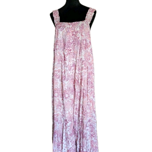 Hemant & Nandita Elegant Pink Patterned Maxi Dress-Size XL - Picture 8 of 17